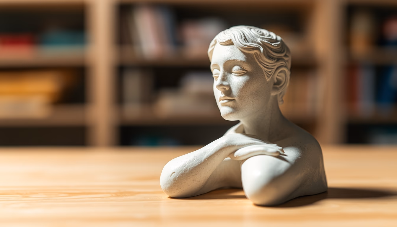 plaster mold sculpture in editorial style