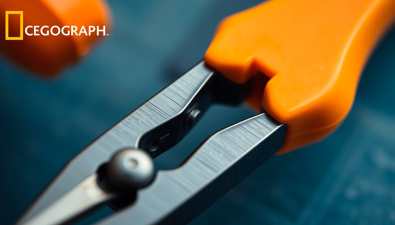 pliers macro detail in editorial style