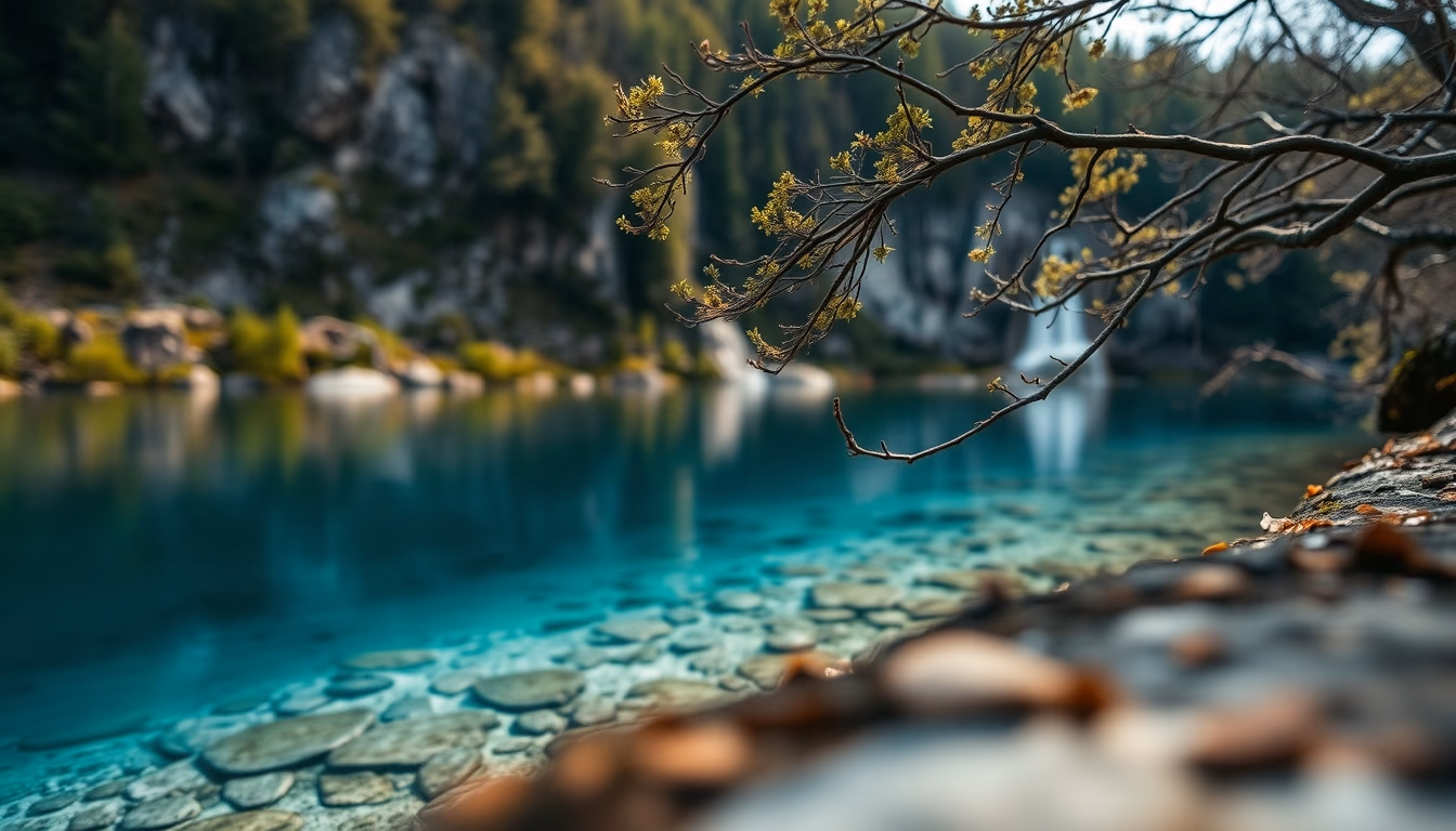 plitvice lakes croatia in editorial style