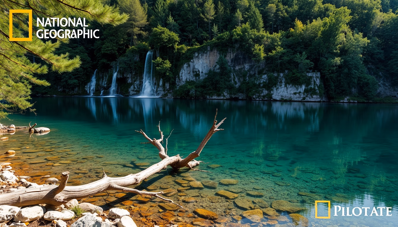 plitvice lakes croatia in editorial style