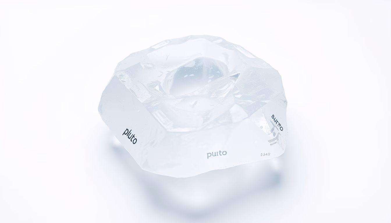 pluto surface ice in editorial style