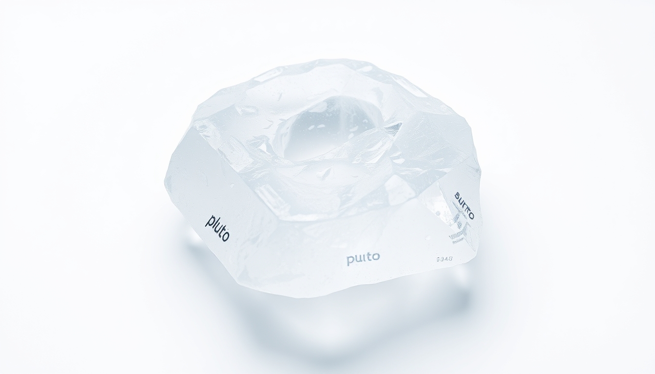 pluto surface ice in editorial style