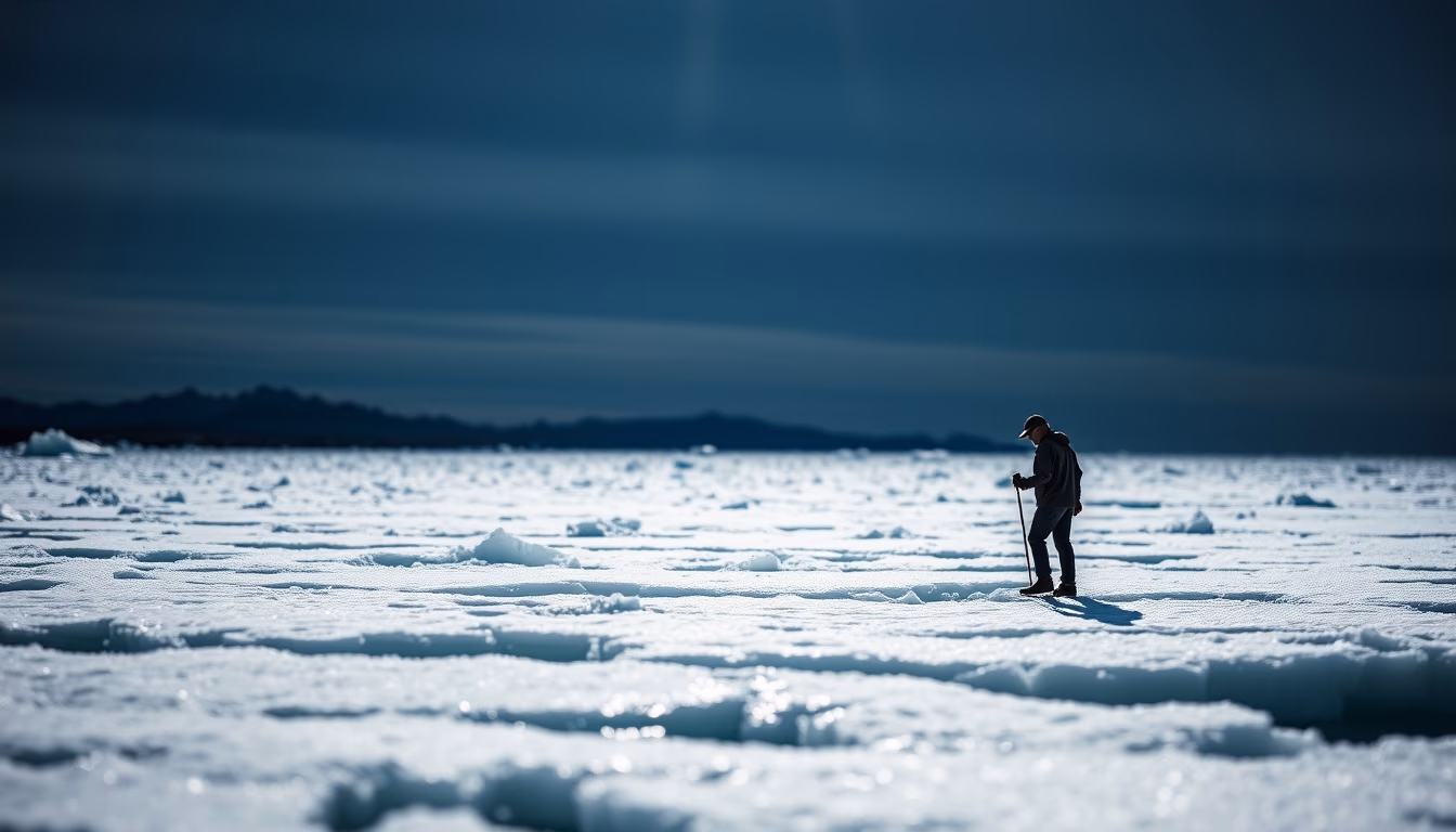 pluto surface ice in editorial style