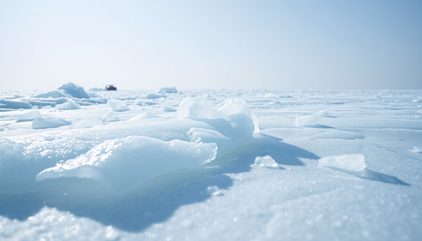 pluto surface ice in editorial style