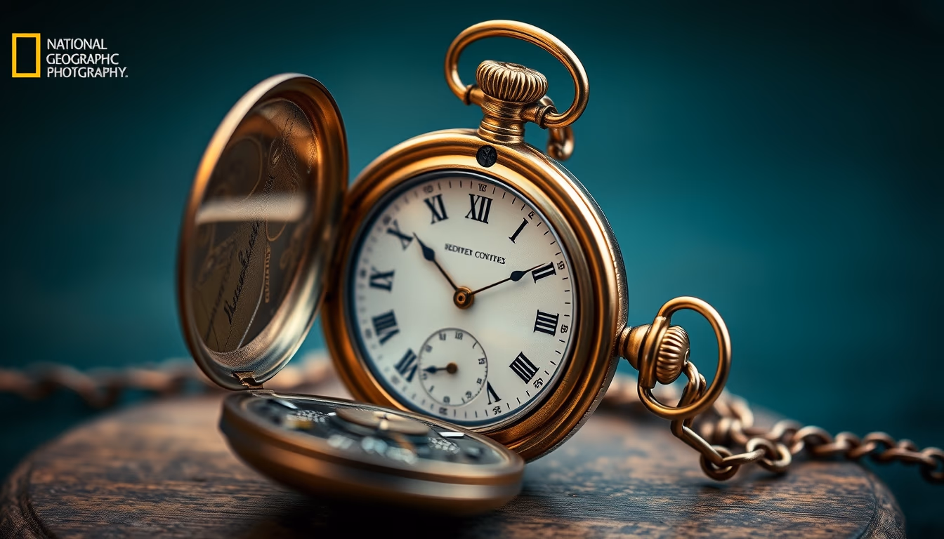 pocket watch antique in editorial style