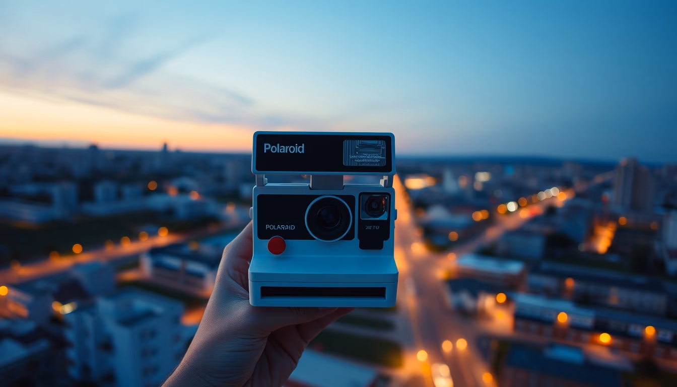 polaroid sx70 retro in editorial style