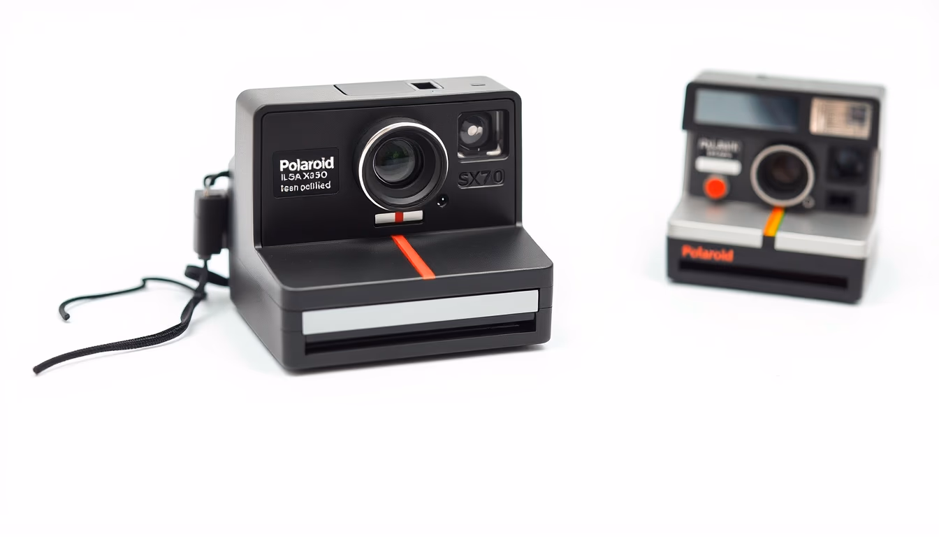 polaroid sx70 retro in editorial style
