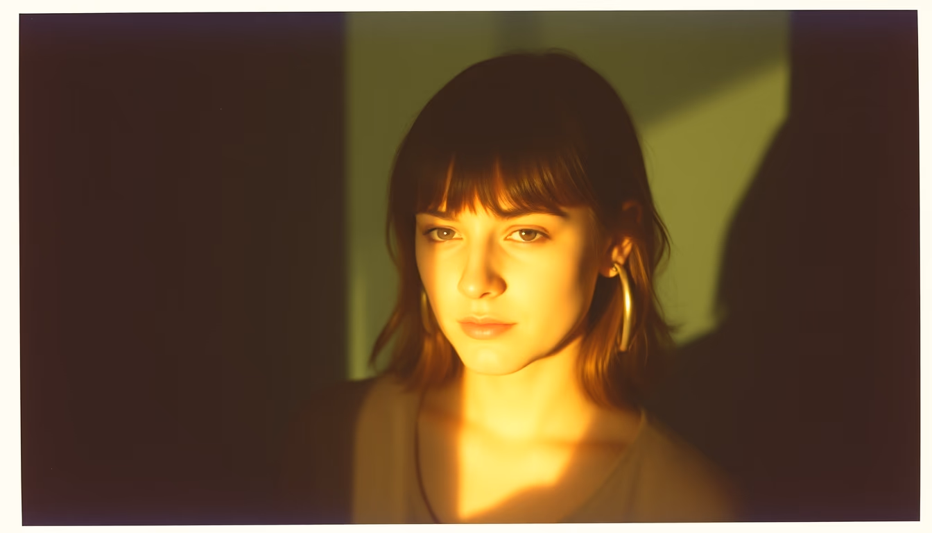 polaroid sx70 retro in editorial style