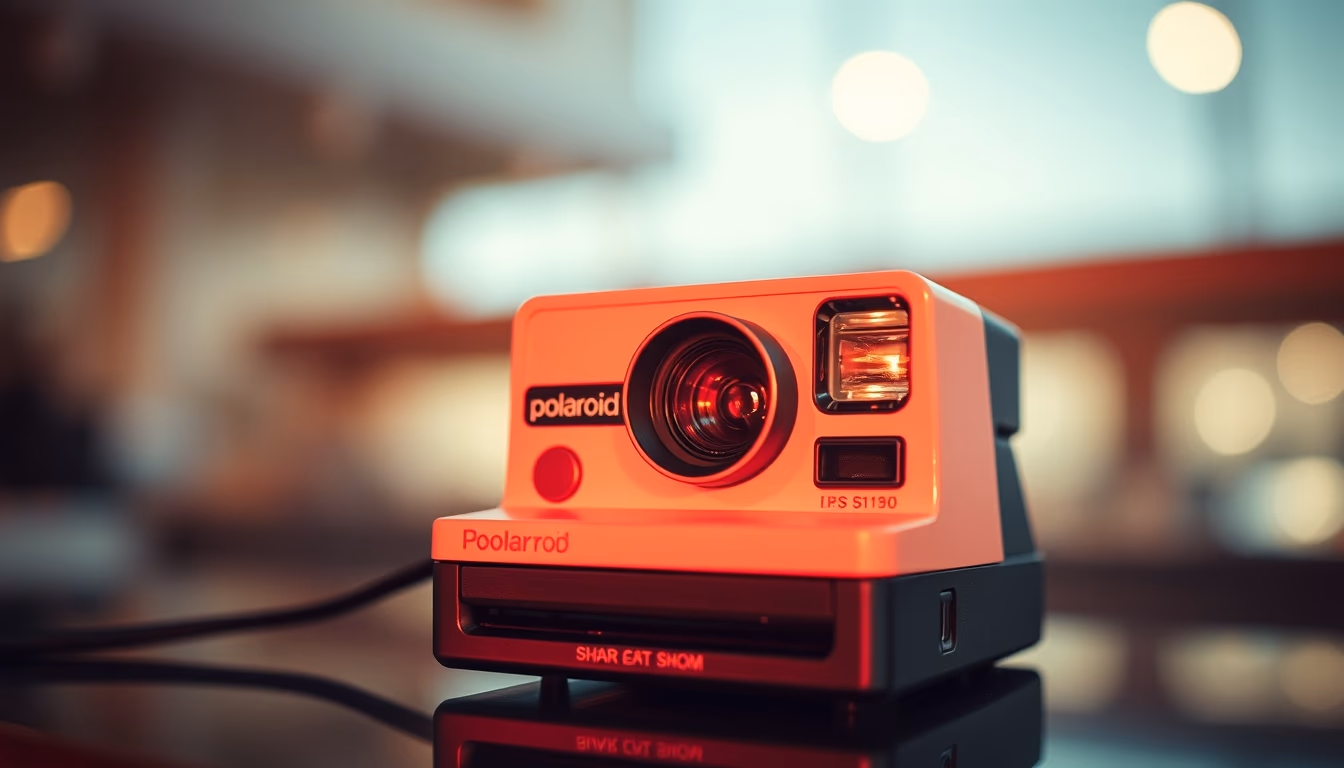 polaroid sx70 retro in editorial style