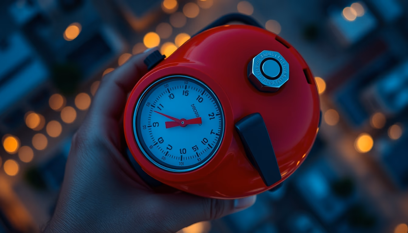 pomodoro timer red in editorial style
