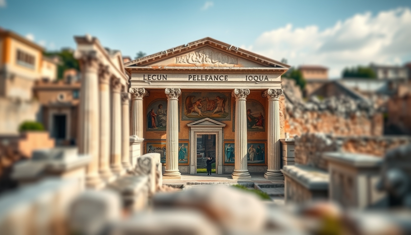 pompeii ruins fresco in editorial style