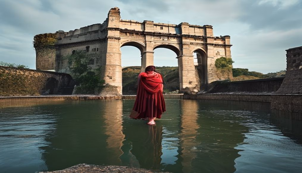 pont du gard roman in editorial style
