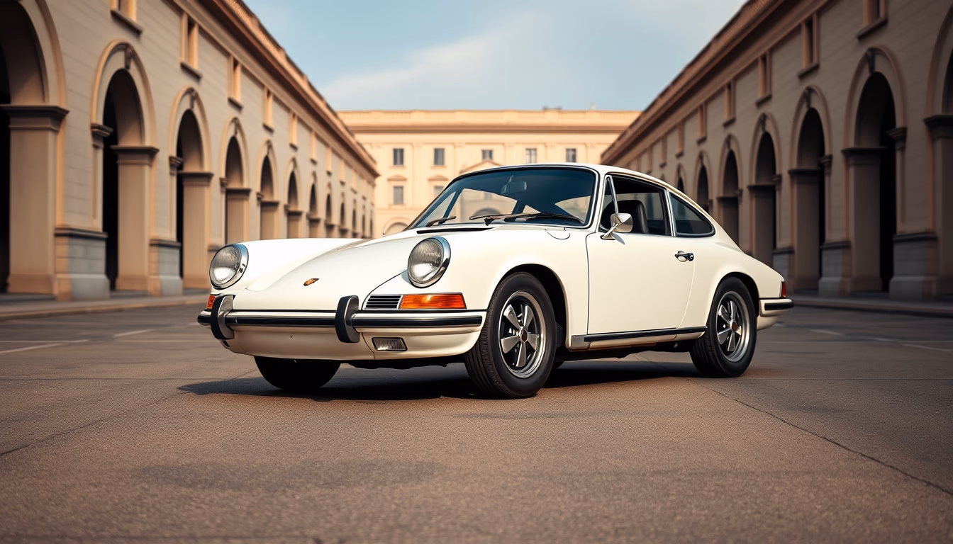 porsche 911 carrera vintage in editorial style