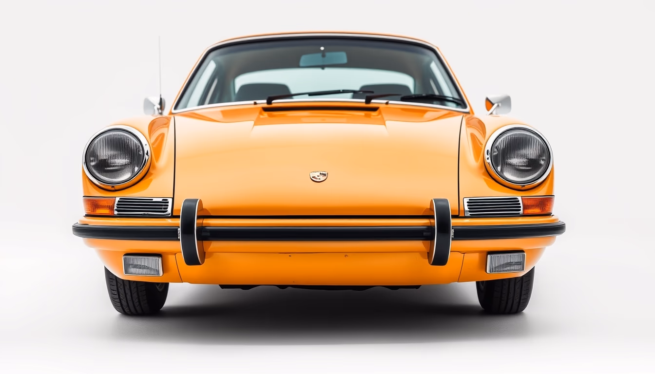 porsche 911 carrera vintage in editorial style