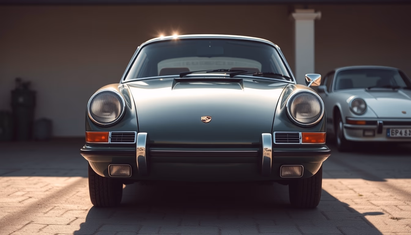 porsche 911 carrera vintage in editorial style