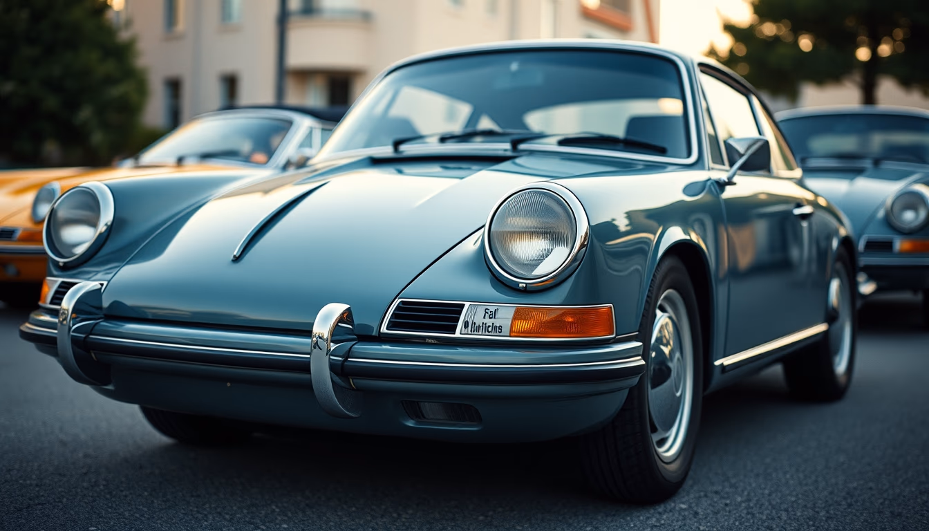 porsche 911 carrera vintage in editorial style