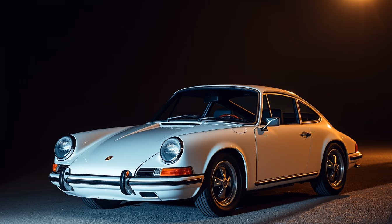 porsche 911 carrera vintage in editorial style