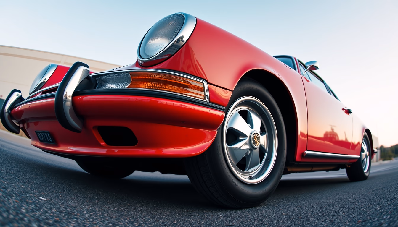 porsche 911 carrera vintage in editorial style