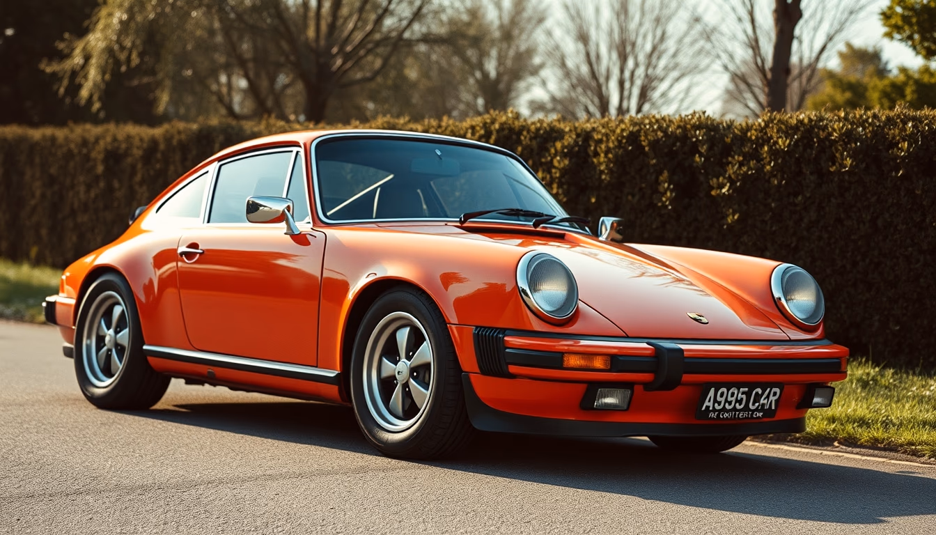 porsche 911 carrera vintage in editorial style