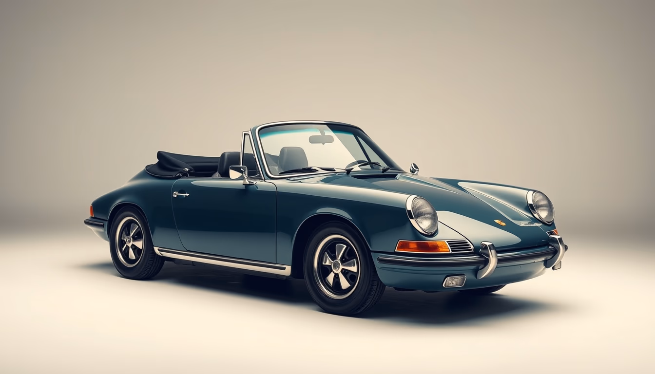 porsche 911 carrera vintage in editorial style