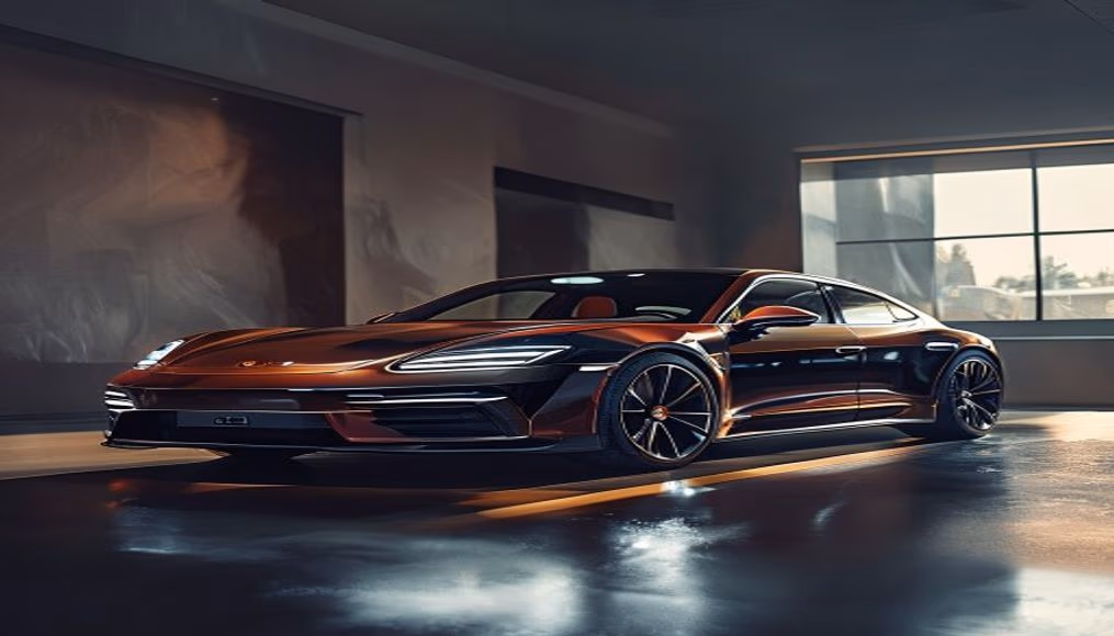 Porsche taycan turbo gt em fotografia editorial de luxo