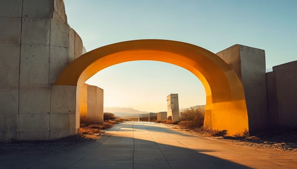 postmodern arch frank in editorial style