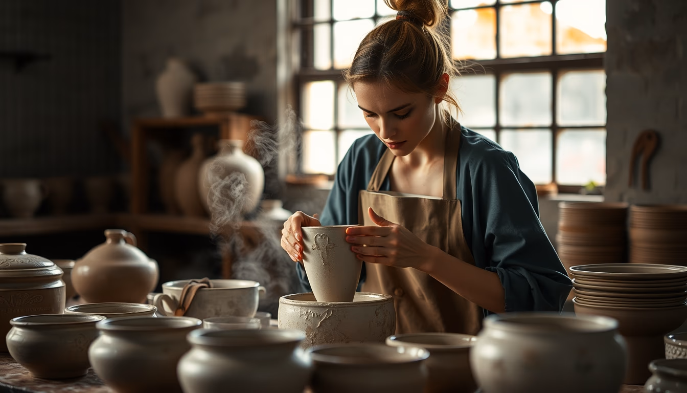 pottery glaze fired in editorial style