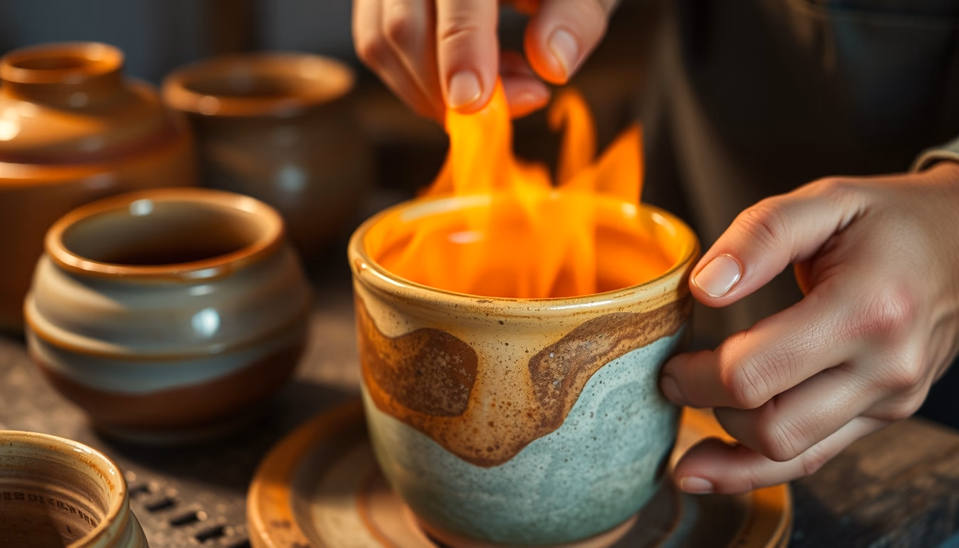 pottery glaze fired in editorial style