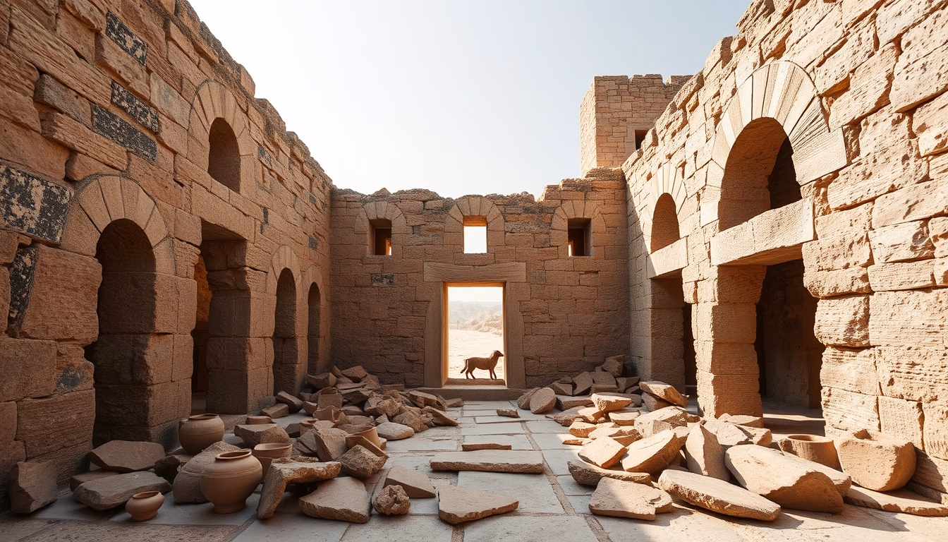 pottery shards ancient in editorial style