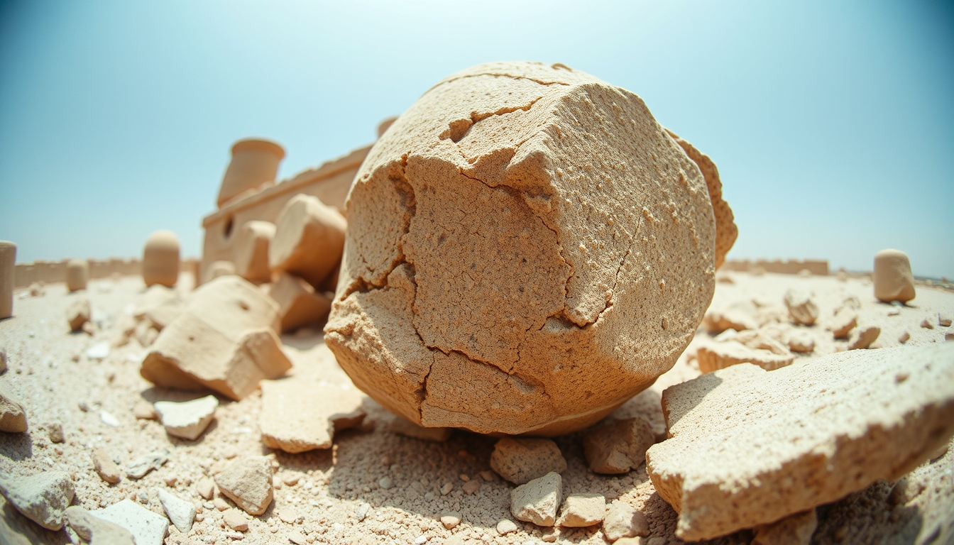 pottery shards ancient in editorial style