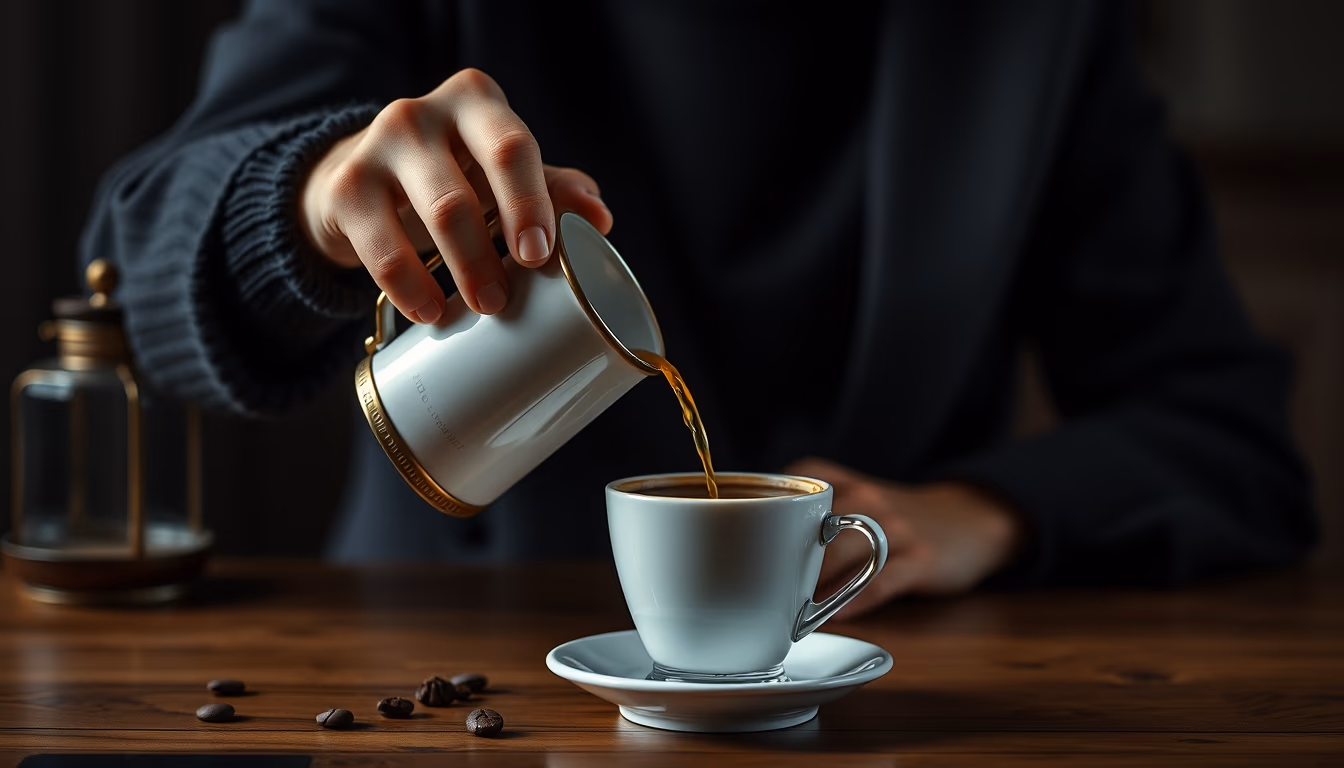 pour over coffee setup in editorial style