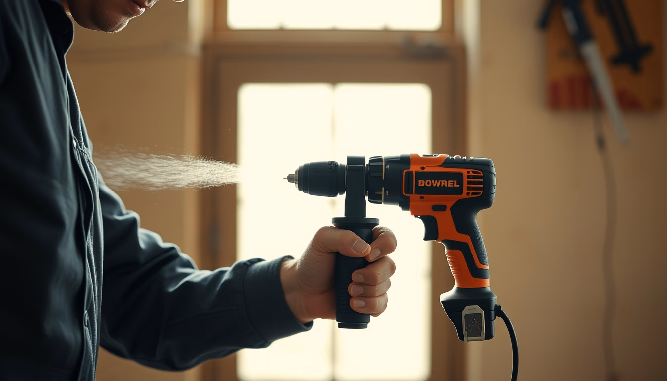 power drill cordless in editorial style