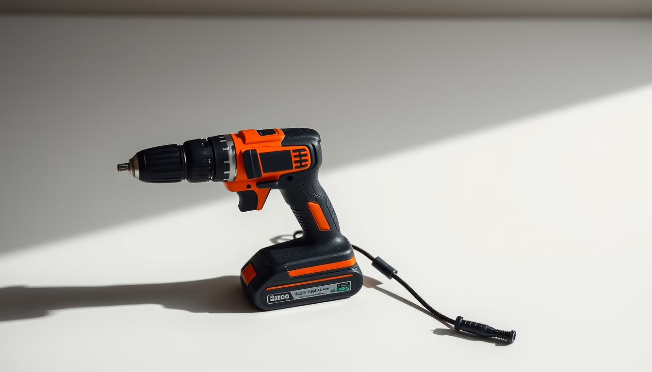Power drill cordless em estilo editorial