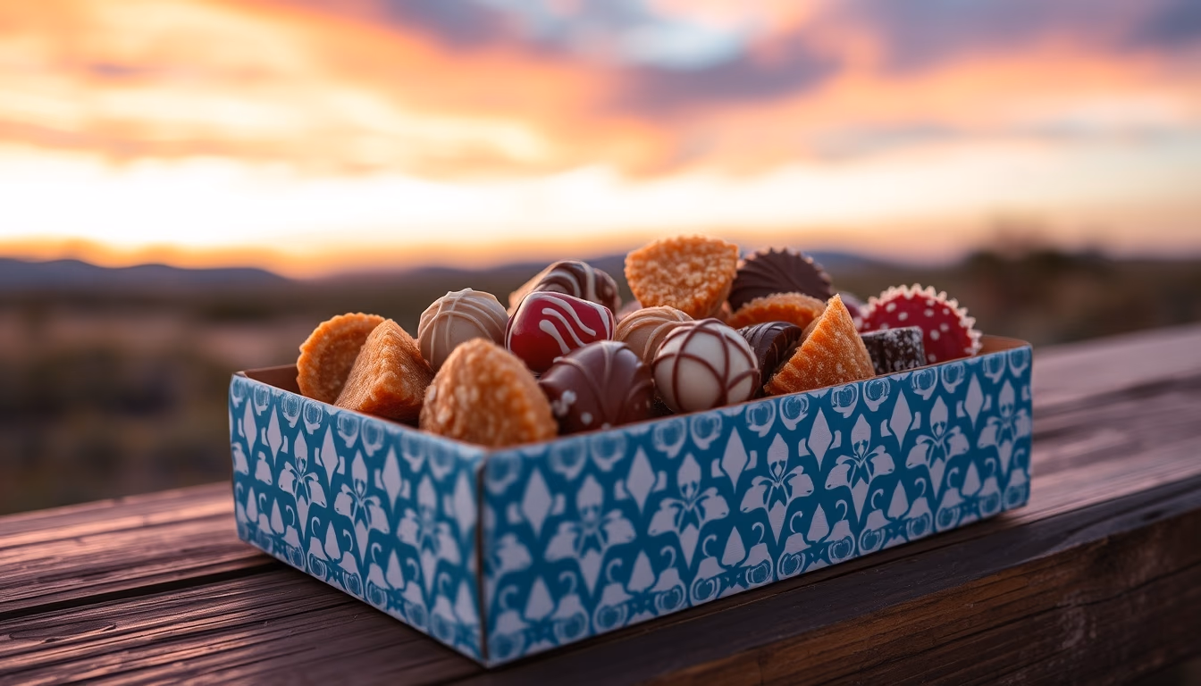 pralines assorted box in editorial style