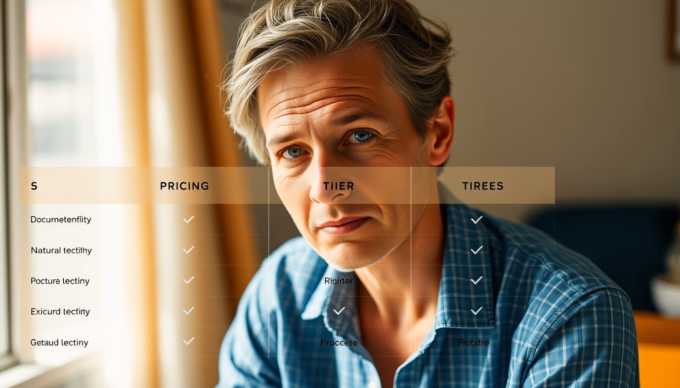 pricing tier comparison in editorial style
