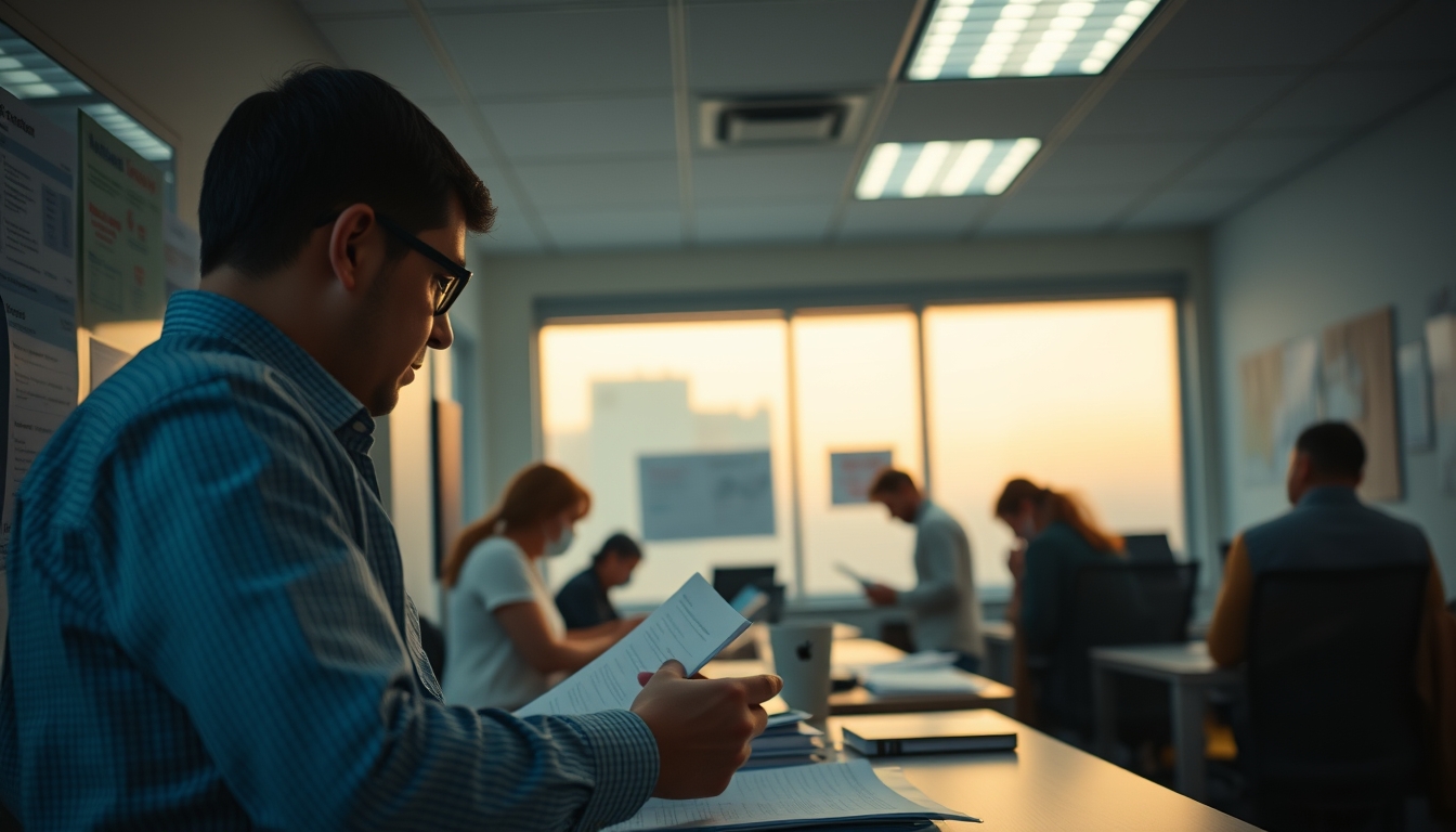 Procon office with citizens filing complaints em estilo editorial