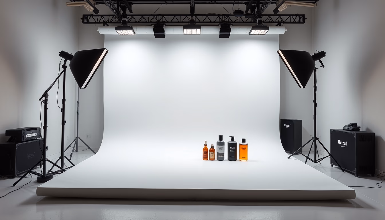 product photography studio setup in editorial style