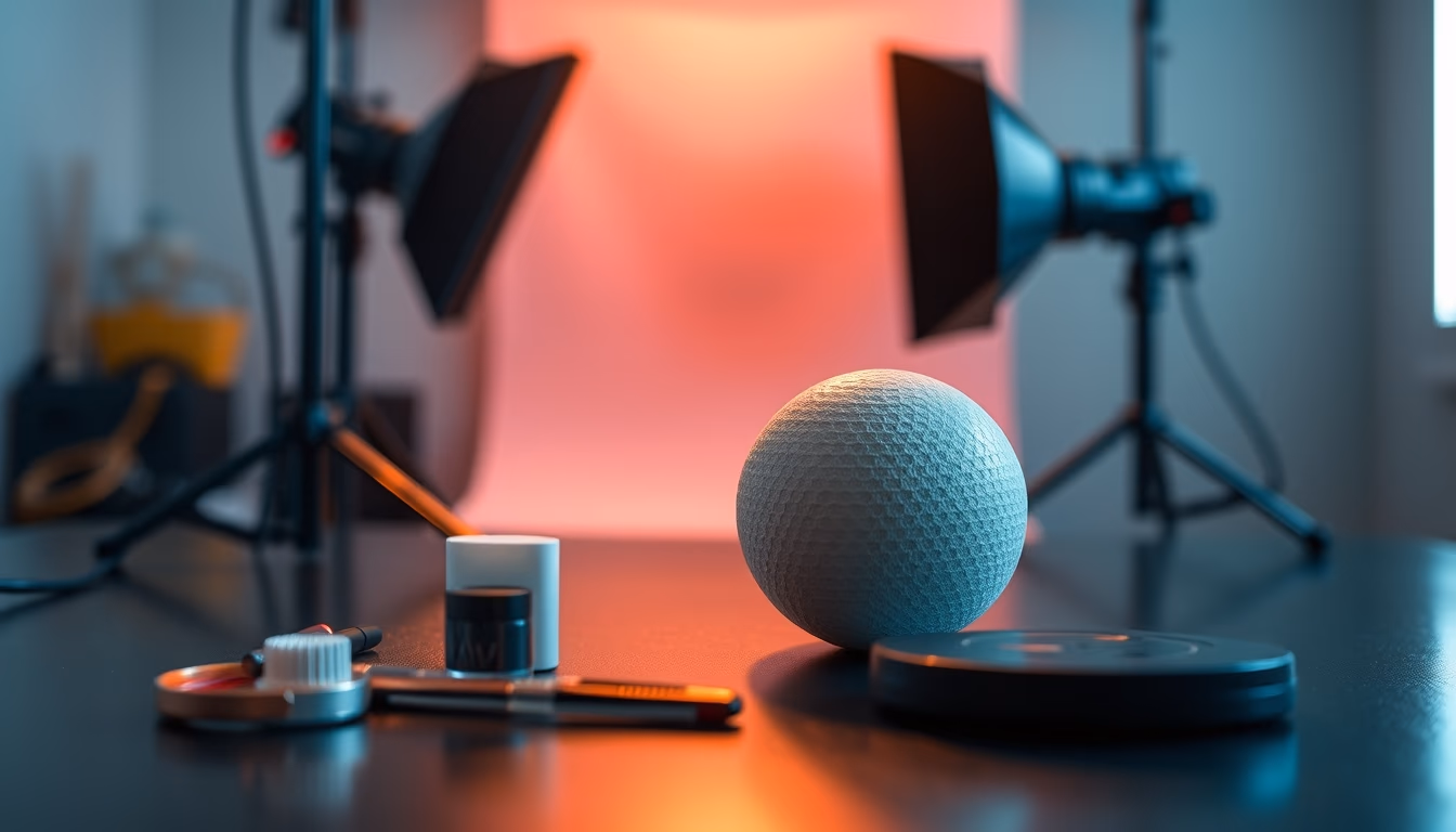 Product photography studio setup em estilo editorial