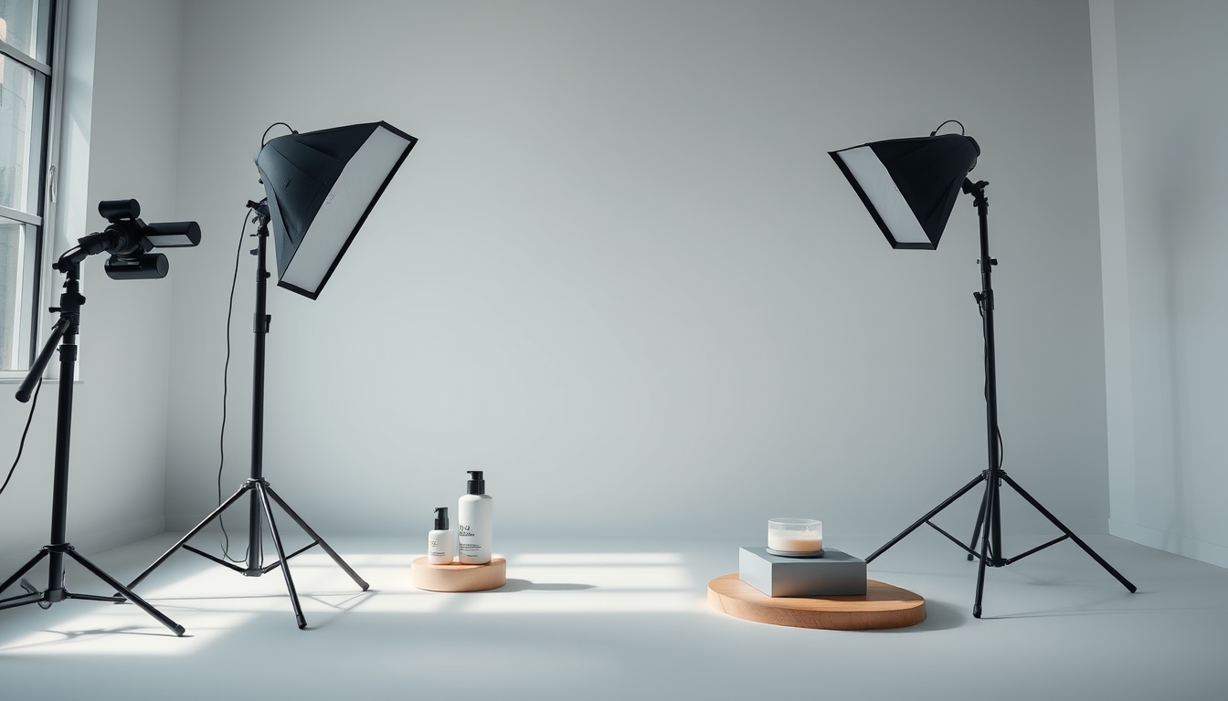 product photography studio setup in editorial style