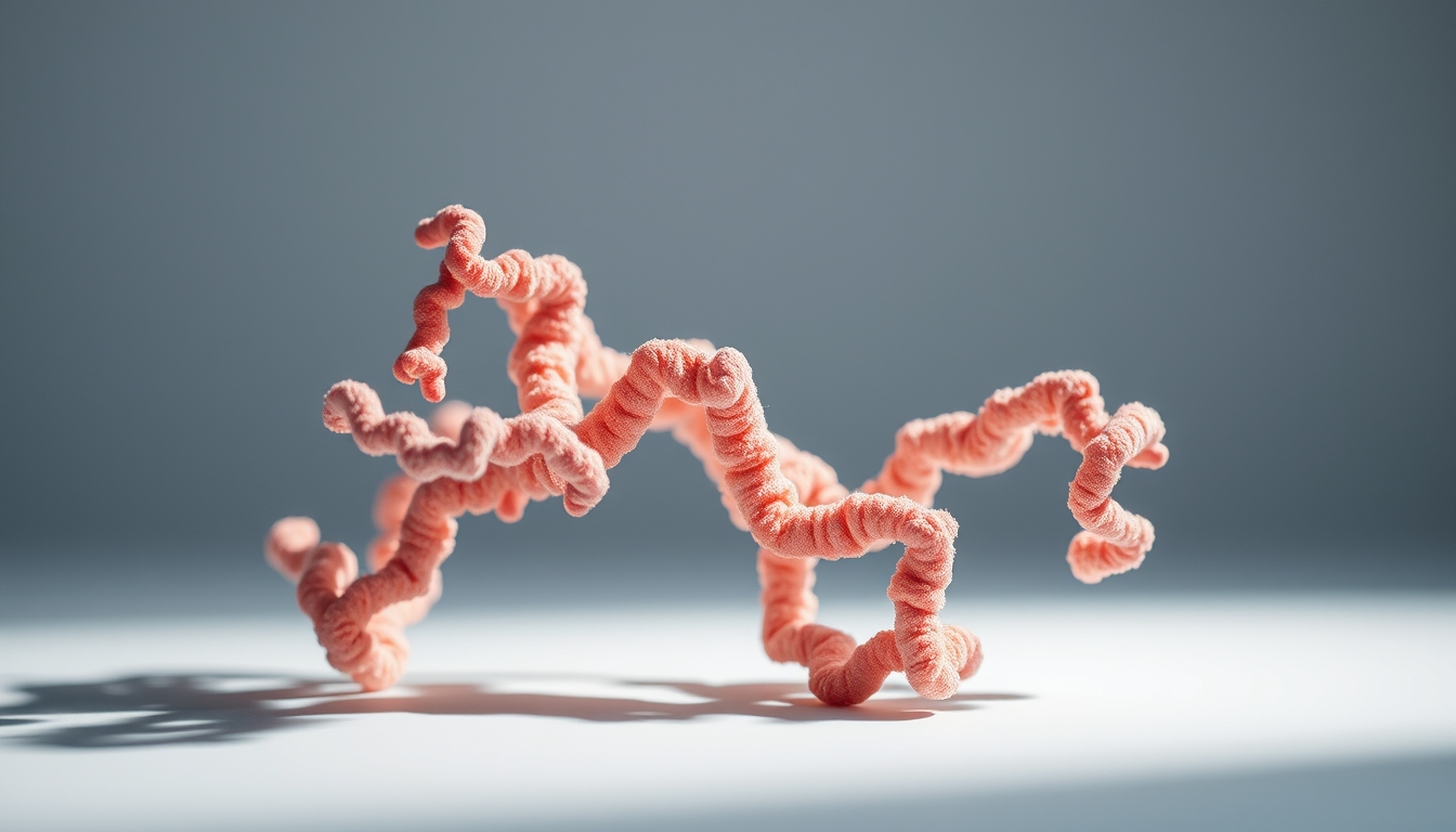 protein structure 3d in editorial style