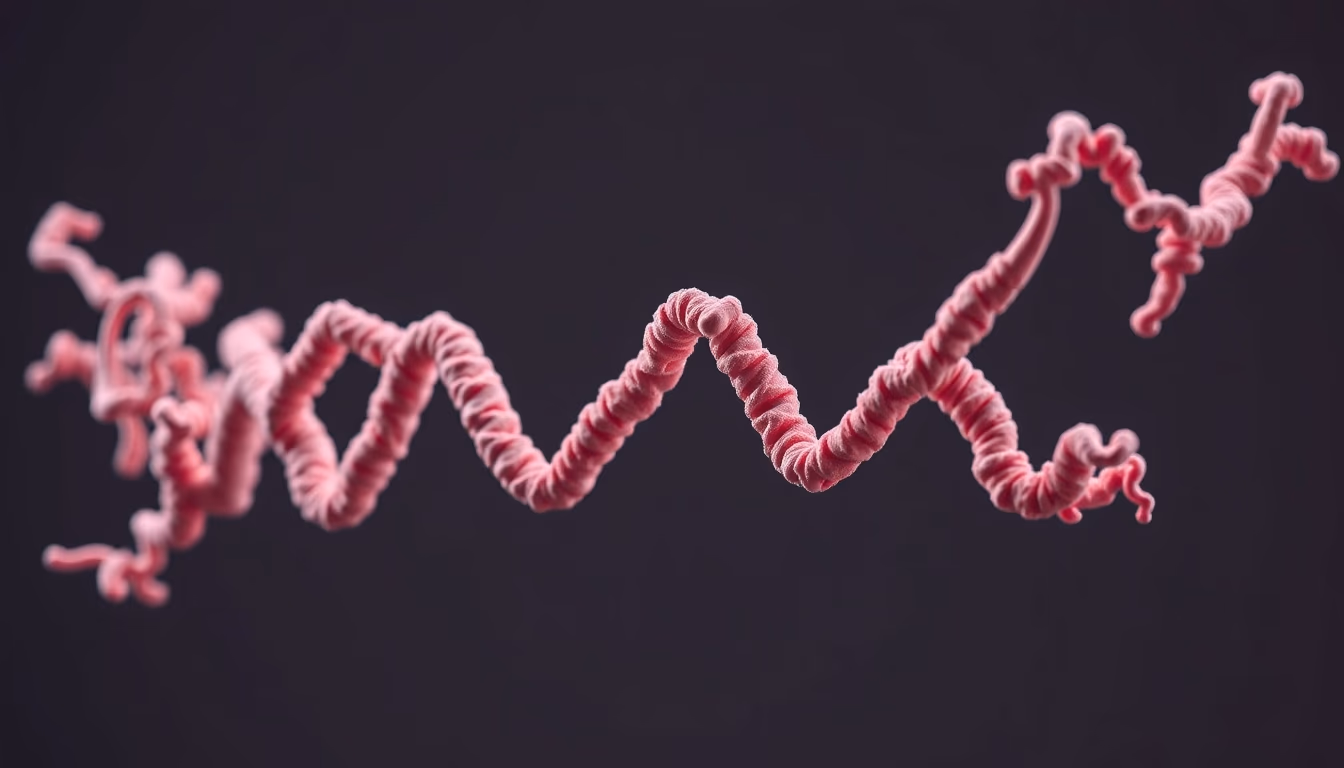 protein structure 3d in editorial style
