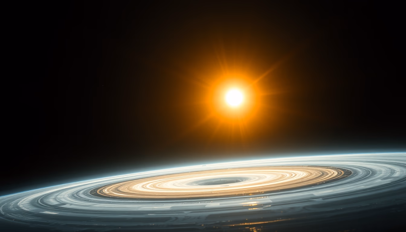 protoplanetary disk forming in editorial style