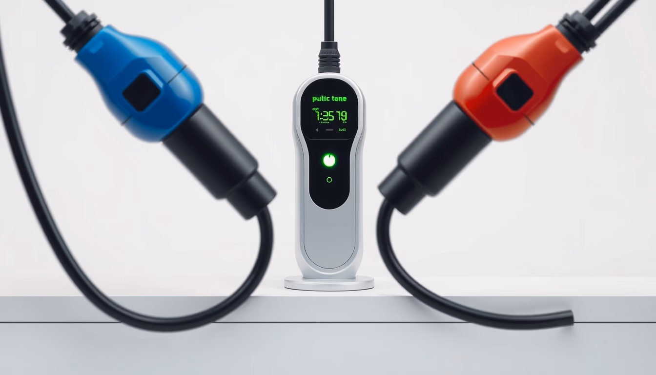 public charging station in editorial style