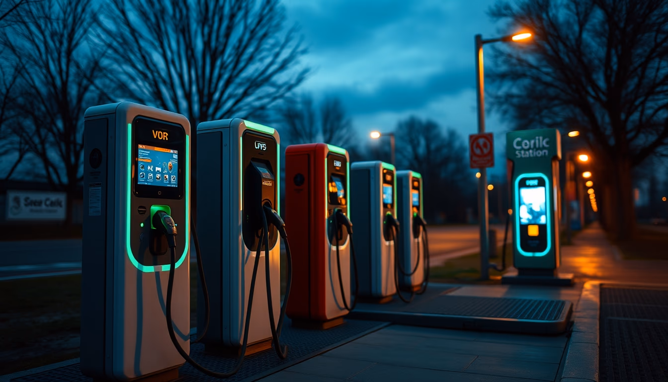 Public charging station em estilo editorial