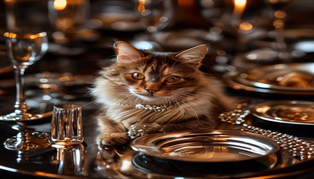 puiforcat sterling silver place setting in luxury editorial photography