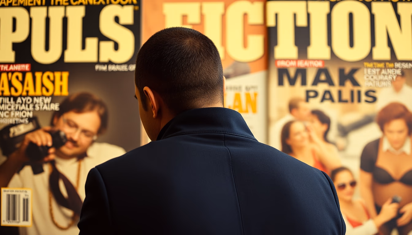 pulp fiction covers in editorial style