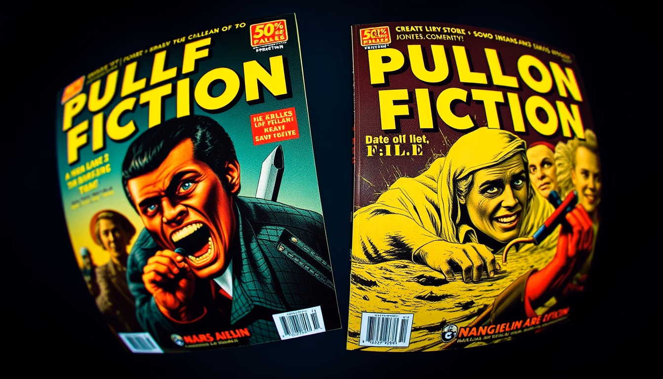 pulp fiction covers in editorial style