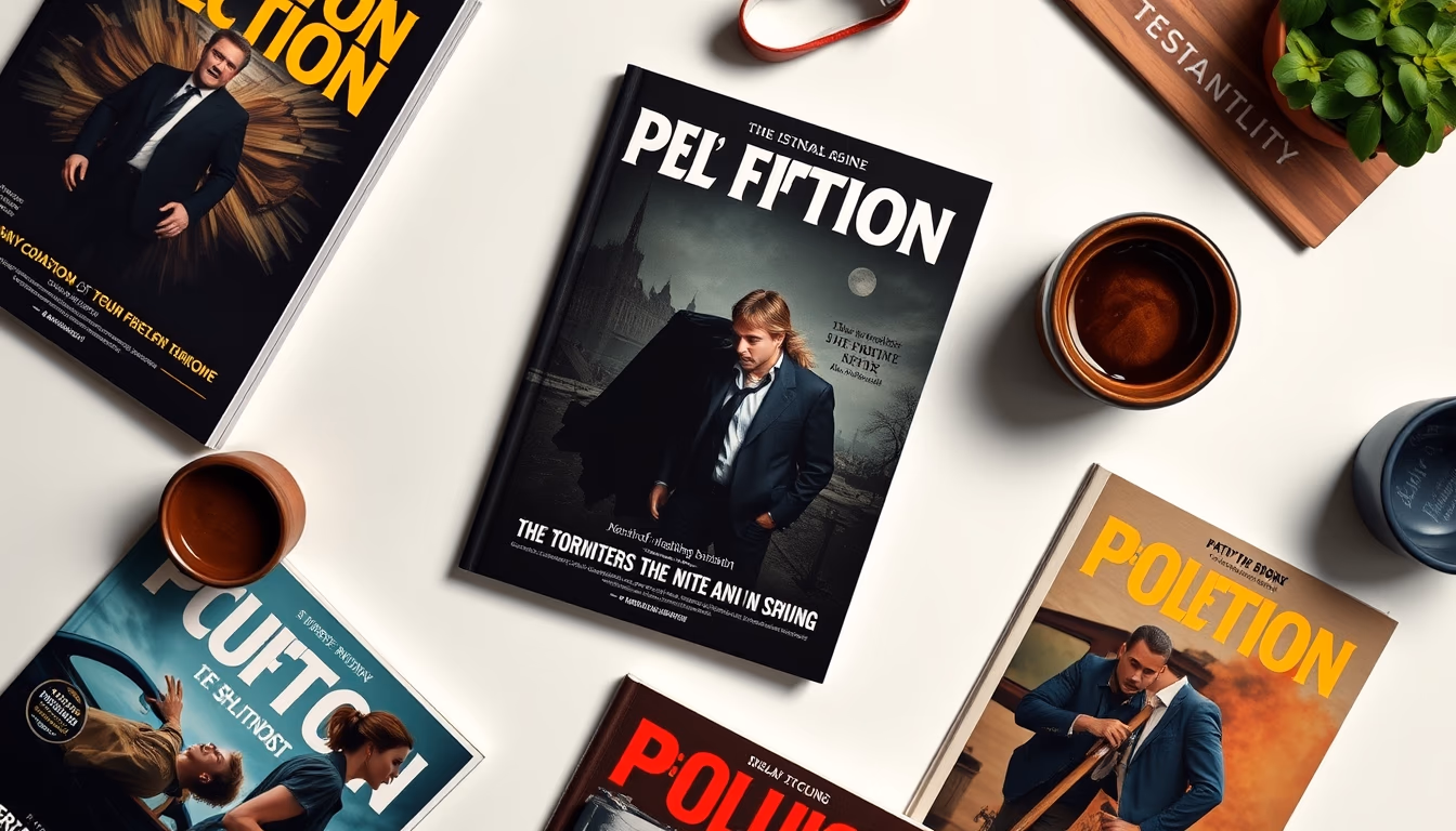 pulp fiction covers in editorial style