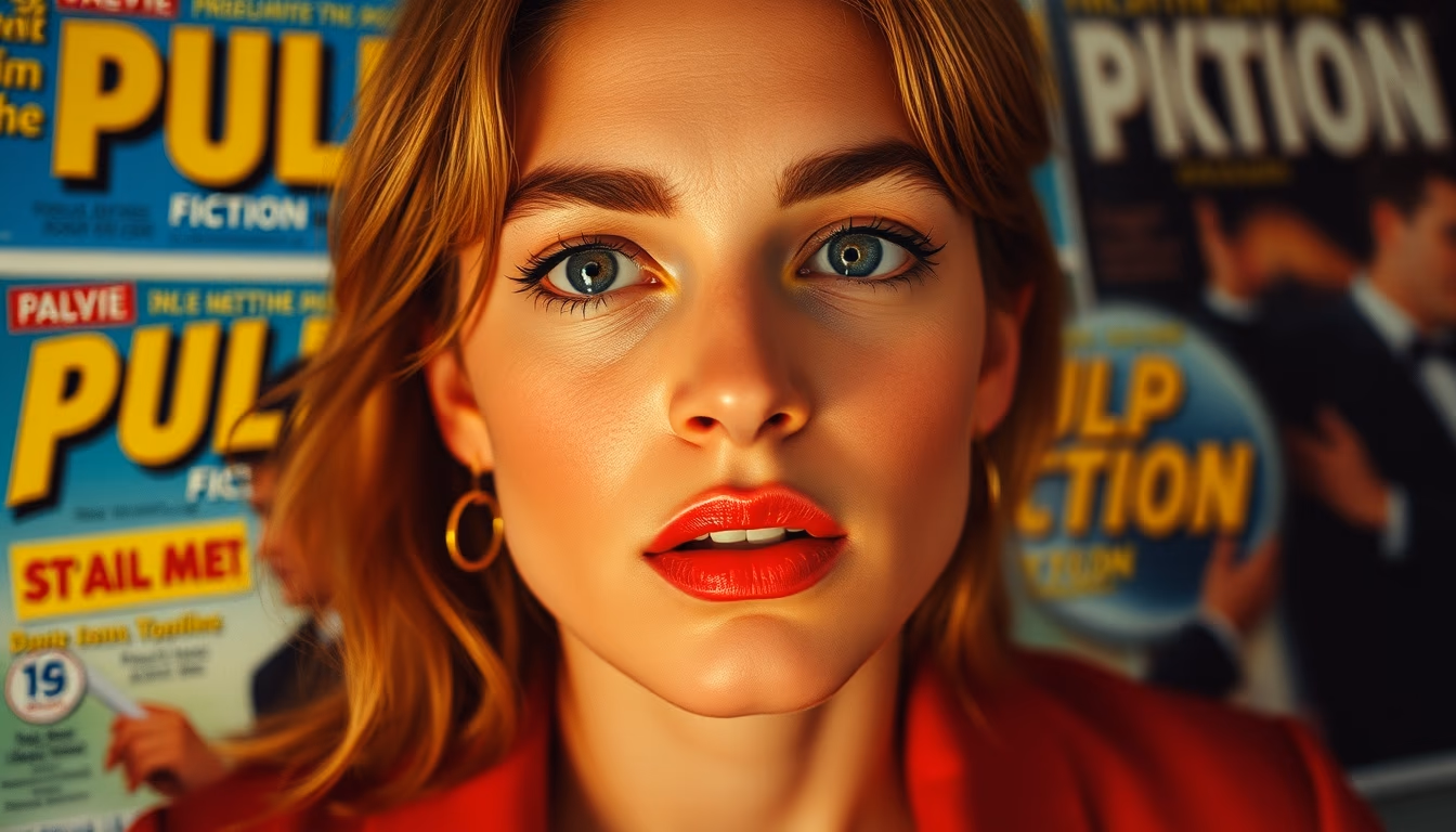 pulp fiction covers in editorial style