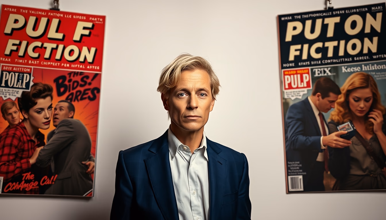 pulp fiction covers in editorial style